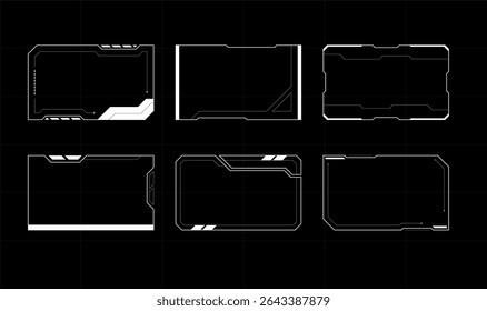 Futuristic Cyberpunk Frame HUD Technology Elements. Gaming menu monitoring dashboard panel.