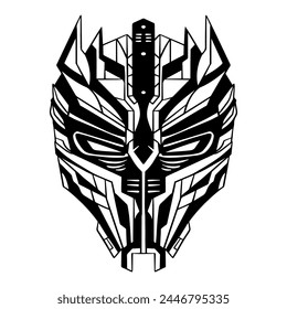 Futurista Cyberpunk Máscara Vector contorno de arte