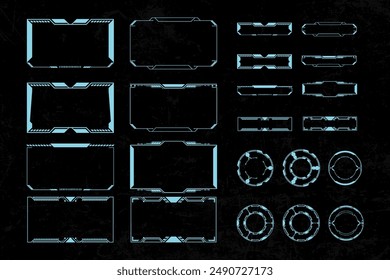 Futurista cyberpunk de ciencia ficción elemento de interfaz de tecnología de hud marco gráfico Vector de diseño Plantilla