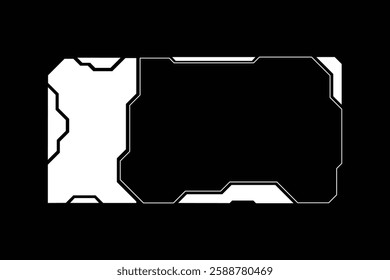 Futuristic Cyberpunk Tech Frame. Sci-Fi HUD Interface Elements