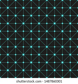 Futuristic cyberpunk texture. Abstract seamless geometric pattern. Cyberspace 3d effect background. Vector Illustration.