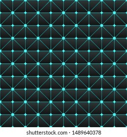 Futuristic cyberpunk texture. Abstract seamless geometric pattern. Cyberspace 3d effect background. Vector Illustration.