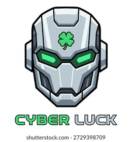 Cabeça ciborgue futurista. Projeto de armadura mecânica. Personagem de ficção científica. Conceito de sorte em alta tecnologia.