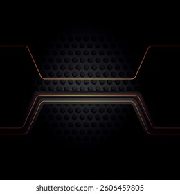 Futuristic dark abstract background with dotted texture and glowing orange lines. Ideal for technology, gaming, UI design, and modern presentations.
