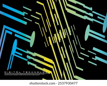 Futuristic dark background digital technology, cyber nano information, abstract communication, future technology data innovation, internet network speed connection.