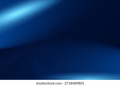 Un fondo digital azul oscuro futurista con sutiles patrones de ondas de partículas y Gradientes de luz lisos y brillantes.