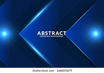 Futuristic dark blue technology overlap arrow shape with light background