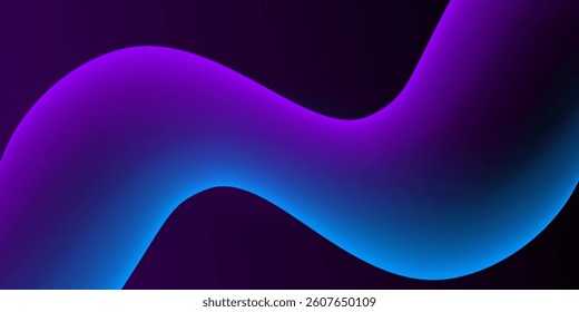 Futuristic dark purple wave abstract 3D background with shadow and wavy lines. Dark black purple gradient color on background.
