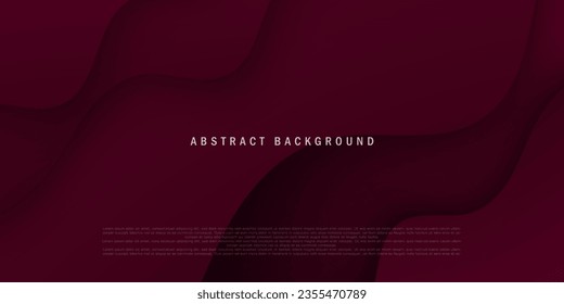 Futuristic dark red wave abstract background with realistic gradient color on background. Eps10 Illustration vector