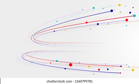 Futuristic data network connection speed line elements abstract vector background