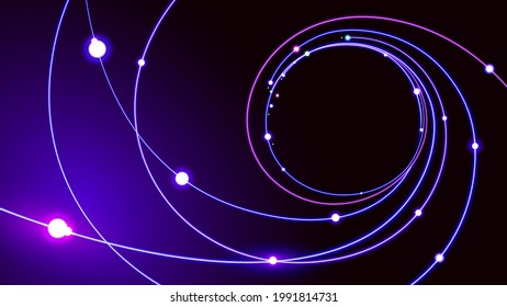 Futuristic data network light and glowing connection elements abstract vector background