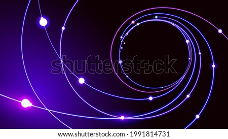 Futuristic data network light and glowing connection elements abstract vector background