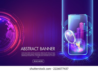 Futuristic data stream 3d illustration. Data transfer technology. Cyberpunk, Big data and cybersecurity. Cyberspace, blockchain transactions. Abstract technological background
