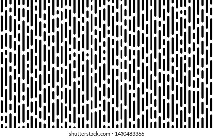 Futuristic decorative pattern, irregular  vertical lines with rounded ends hatch, seamless vector overlay texture
