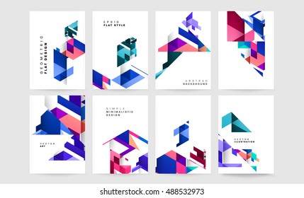 Futuristic Design with abstract mesh backgrounds set