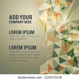 Futuristic Design, background with triangle - brochure design or flyer