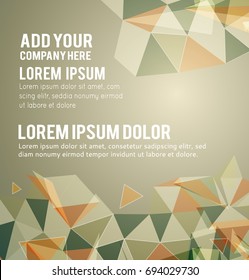 Futuristic Design, background with triangle - brochure design or flyer