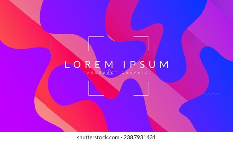 Futuristic Design. Blue Hipster Flyer. 3d Geometric Banner. Dynamic Shape. Spectrum Backdrop. Digital Concept. Mobile Frame. Wavy Landing Page. Magenta Futuristic Design