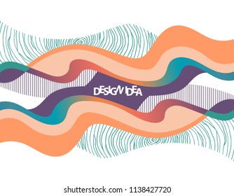 Futuristic design with bright undulating elements and creative design. Template for books, brochures, postcards, posters, flyers, business cards, forms.