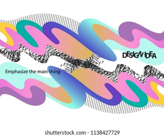 Futuristic design with bright undulating elements and creative design. Template for postcards, posters, flyers, business cards, forms, advertisements, ads, magazines, banners, books, brochures.