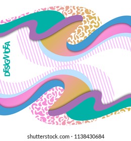 Futuristic design with bright undulating elements and creative design. Template for books, brochures, postcards, posters, flyers.