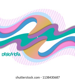 Futuristic design with bright undulating elements and creative design. Template for books, brochures, postcards.