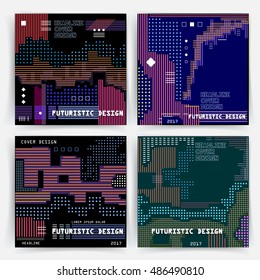 Futuristic design for brochures, flyers, cards. Creative cover templates