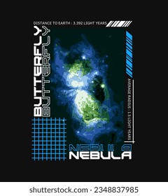 Futuristic design butterfly nebula For Tshirt, Streetwear, and poster