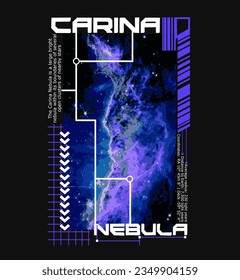 Futuristic design carina nebula For Tshirt, Streetwear, and poster