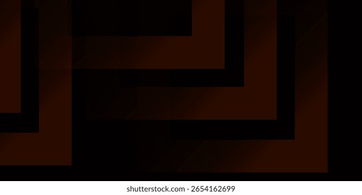 Futuristic design dark black background with orange arrow geometric 3D background overlap pattern layer on dark background.