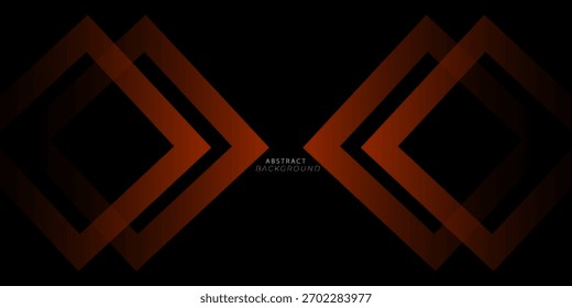 Diseño futurista de fondo negro oscuro con flecha naranja geométrica 3D de fondo superposición de la capa de patrón sobre fondo oscuro. Vector Eps10