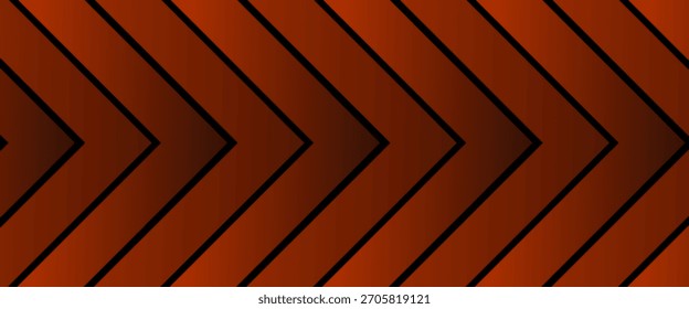 Diseño futurista de fondo negro oscuro con flecha naranja geométrica 3D de fondo superposición de la capa de patrón sobre fondo oscuro. Vector Eps10