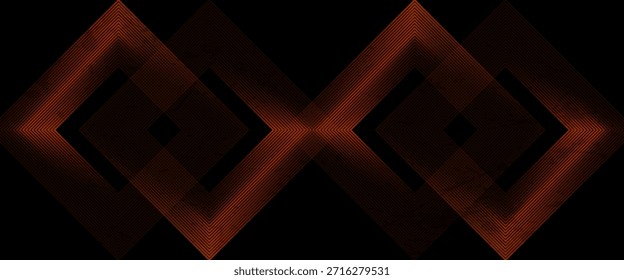 Diseño futurista de fondo negro oscuro con flecha naranja geométrica 3D de fondo superposición de la capa de patrón sobre fondo oscuro. Vector Eps10