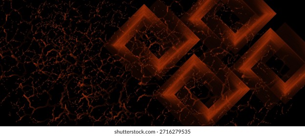 Diseño futurista de fondo negro oscuro con flecha naranja geométrica 3D de fondo superposición de la capa de patrón sobre fondo oscuro. Vector Eps10