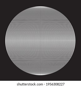 Futuristic design . Digital visualization . Particles stream background . Technology information concept. Flow lines . Vector sphere . Halftone dots