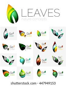 Diseño futurista ecologo de hoja. Hojas geométricas abstractas y coloridas, conceptos verdes