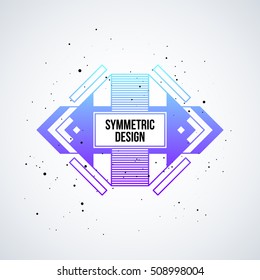 Futuristic design element with colorful gradient on white background. Useful as poster or print.