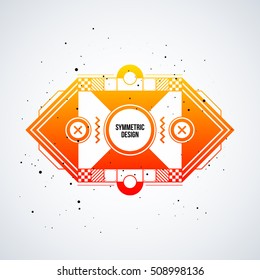 Futuristic design element with colorful gradient on white background. Useful as poster or print.