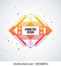 Futuristic design element with colorful gradient on white background. Useful as poster or print.
