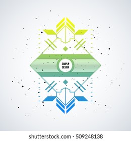 Futuristic design element with colorful gradient on white background. Useful as poster or print.