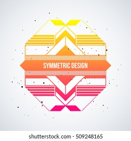 Futuristic design element with colorful gradient on white background. Useful as poster or print.