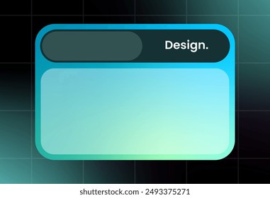Futuristic design element in gradient colors. Pop up interface element.