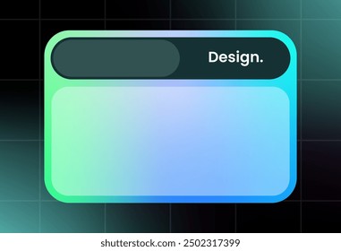 Futuristic design element in gradient colors. Pop up interface element.