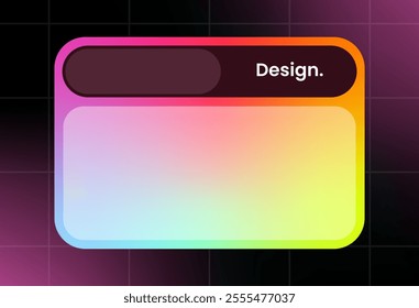 Futuristic design element in gradient colors. Pop up interface element.