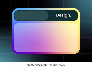 Futuristic design element in gradient colors. Pop up interface element.