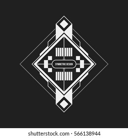 Futuristic design element on dark background. Useful as poster or print.