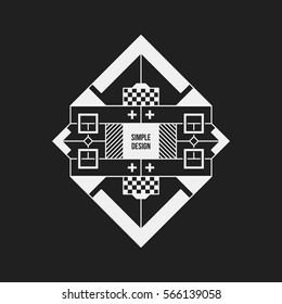 Futuristic design element on dark background. Useful as poster or print.