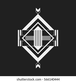 Futuristic design element on dark background. Useful as poster or print.