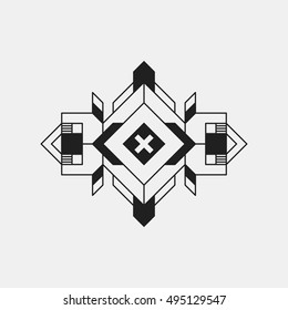 Futuristic design element on white background. Black and white colors. Useful as poster or print.