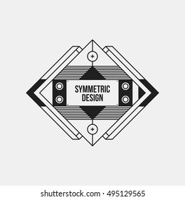 Futuristic design element on white background. Black and white colors. Useful as poster or print.